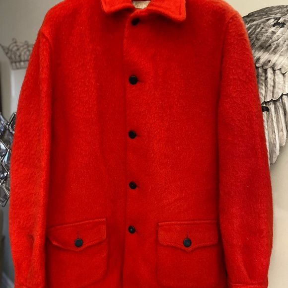 Vintage Hudson's Bay Red Wool Blanket Coat - Picture 1 of 5